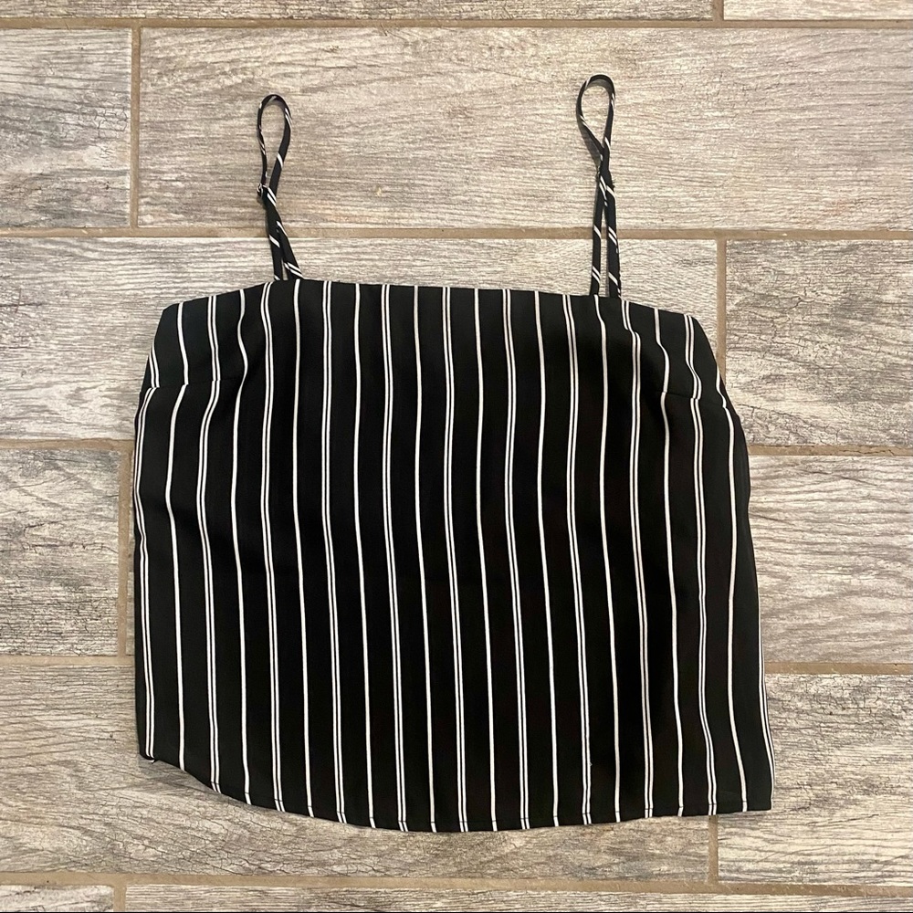 black & white stripe tank top